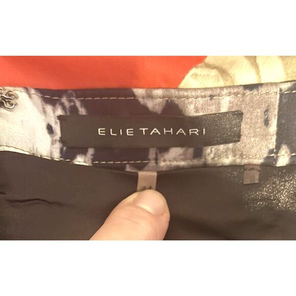 Elie Tahari Patchwork Colorful Animal Print Mini Skirt Size 4 Stretch Lined MINT - Picture 6 of 6